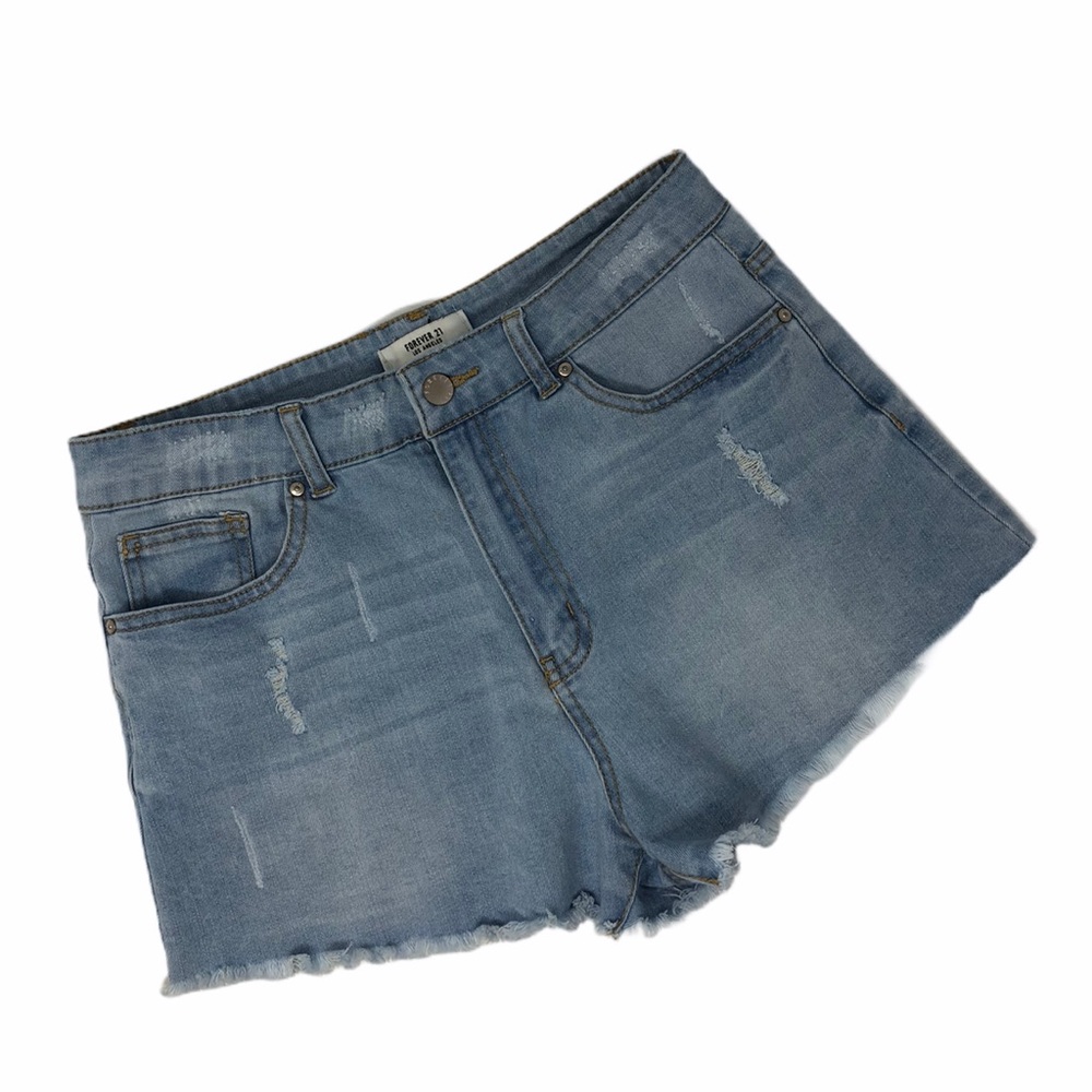 FOREVER 21 Los Angeles Distressed Cutoffs Size 28